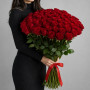 51 красная роза 100 см фото 3